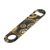 Naadloze Steampunk Brass Gears Speed Flessenopener (Achterkant Gekanteld)