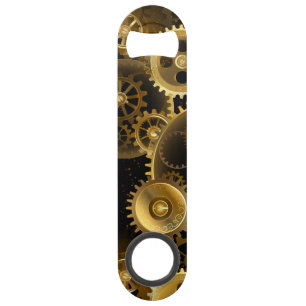 Naadloze Steampunk Brass Gears Speed Flessenopener