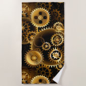 Naadloze Steampunk Brass Gears Strandlaken (Voorkant)