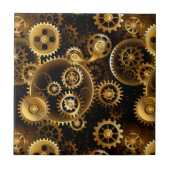 Naadloze Steampunk Brass Gears Tegeltje (Voorkant)