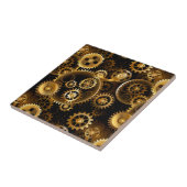 Naadloze Steampunk Brass Gears Tegeltje (Zijkant)