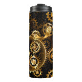 Naadloze Steampunk Brass Gears Thermosbeker (Voorkant)