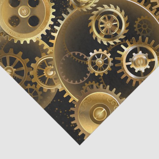 Naadloze Steampunk Brass Gears Tissuepapier (Detail)
