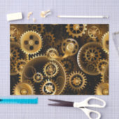 Naadloze Steampunk Brass Gears Tissuepapier (Craft)