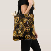 Naadloze Steampunk Brass Gears Tote Bag (Dichtbij)