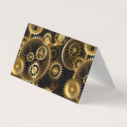 Naadloze Steampunk Brass Gears Visitekaartje (Achterkant)