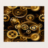 Naadloze Steampunk Brass Gears Visitekaartje (Buitenkant ongevouwen)
