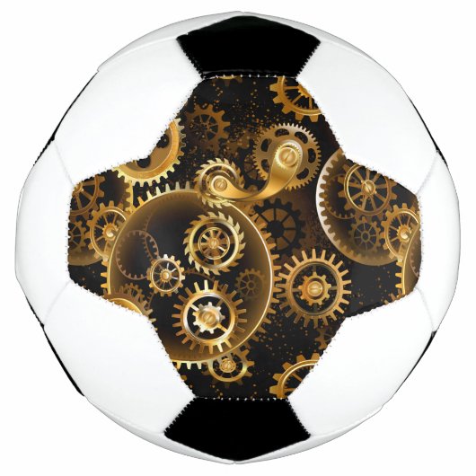 Naadloze Steampunk Brass Gears Voetbal (Voorkant)
