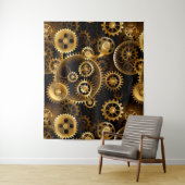 Naadloze Steampunk Brass Gears Wandkleed (In situ)