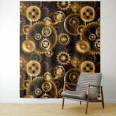 Naadloze Steampunk Brass Gears Wandkleed (In situ)