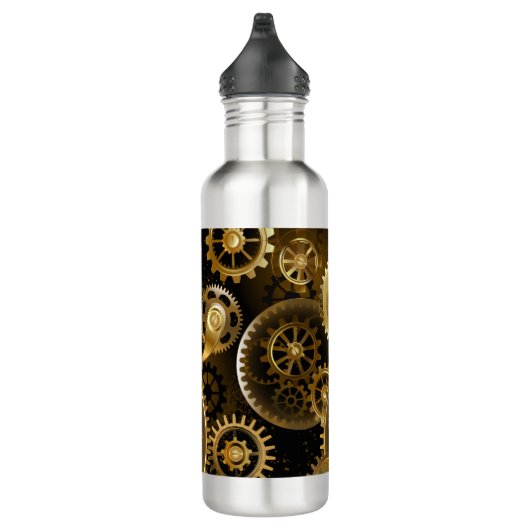 Naadloze Steampunk Brass Gears Waterfles (Rechts)