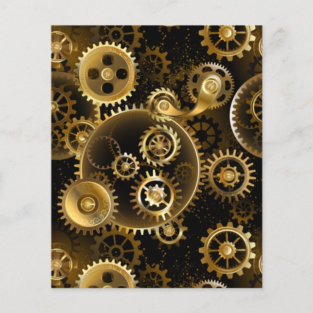 Naadloze Steampunk messing tandwielen (Voorkant)