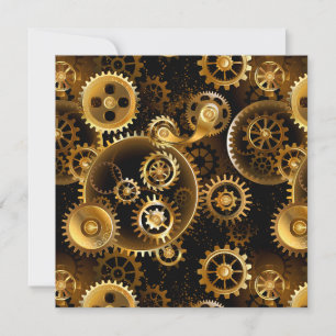 Naadloze Steampunk Messing Tandwielen Aankondiging