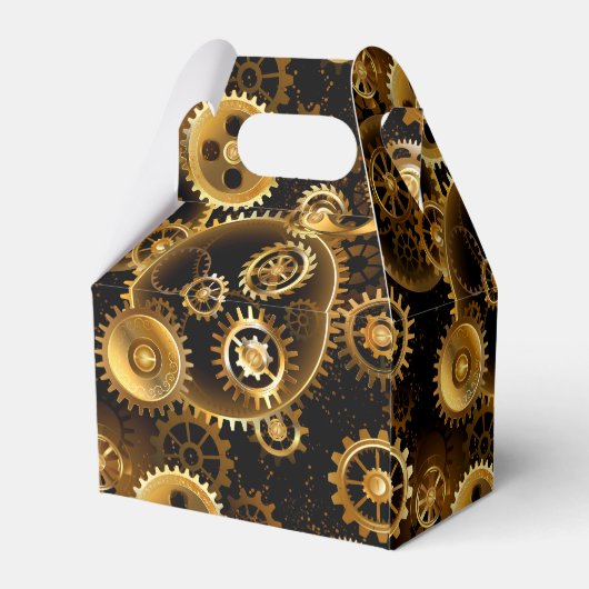 Naadloze Steampunk Messing Tandwielen Bedankdoosjes (Achterkant)