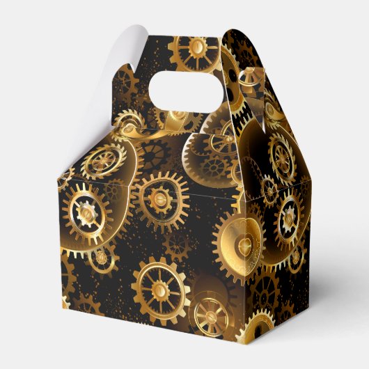 Naadloze Steampunk Messing Tandwielen Bedankdoosjes (Voorkant Zijde)