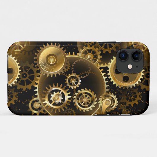 Naadloze Steampunk Messing Tandwielen Case-Mate iPhone Case (Achterkant (horizontaal))