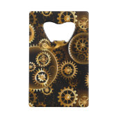 Naadloze Steampunk messing tandwielen Creditkaart Flessenopener (Achterkant)