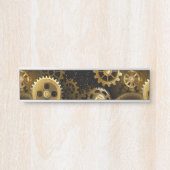 Naadloze Steampunk messing tandwielen Deurbordje (Voorkant)