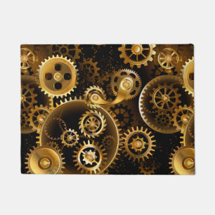 Naadloze Steampunk messing tandwielen Deurmat