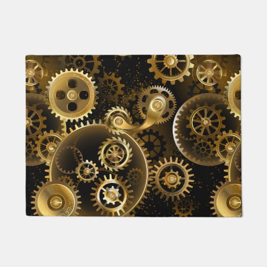 Naadloze Steampunk messing tandwielen Deurmat (Voorkant)
