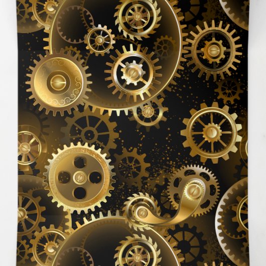 Naadloze Steampunk messing tandwielen Drieluik Kaart (Binnenkant midden)