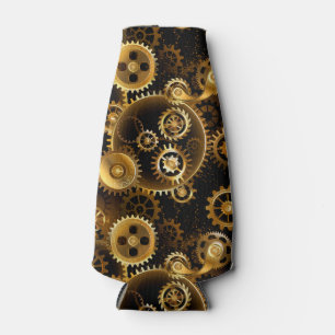Naadloze Steampunk messing tandwielen Flesjeskoeler