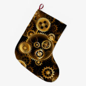 Naadloze Steampunk messing tandwielen Grote Kerstsok (Voorkant (Hangend))