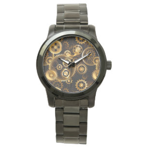 Naadloze Steampunk Messing Tandwielen Horloge