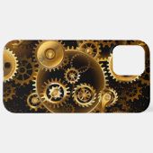 Naadloze Steampunk Messing Tandwielen iPhone Hoesje (Achterkant horizontaal)