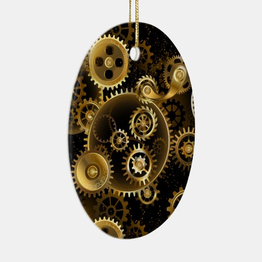 Naadloze Steampunk messing tandwielen Keramisch Ornament (Rechts)