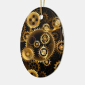 Naadloze Steampunk messing tandwielen Keramisch Ornament (Links)