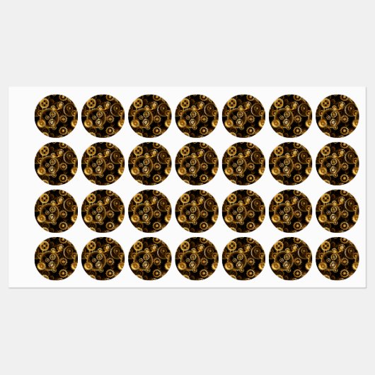 Naadloze Steampunk messing tandwielen Labels (Vel)