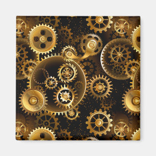 Naadloze Steampunk Messing Tandwielen Magneet