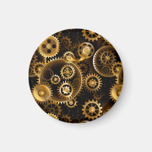 Naadloze Steampunk messing tandwielen Magneet
