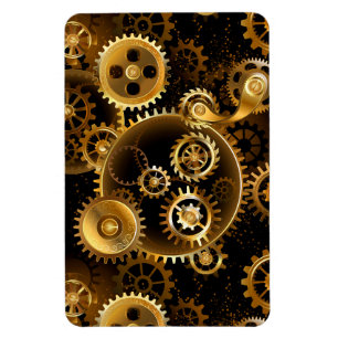 Naadloze Steampunk Messing Tandwielen Magneet