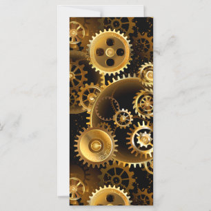 Naadloze Steampunk Messing Tandwielen Magnetische Uitnodiging