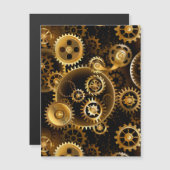 Naadloze Steampunk messing tandwielen Magnetische Uitnodiging (Voorkant / Achterkant)
