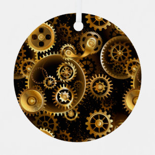 Naadloze Steampunk messing tandwielen Metalen Ornament