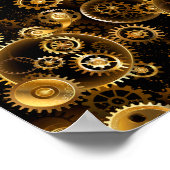 Naadloze Steampunk messing tandwielen Poster (Hoek)