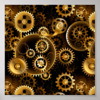 Naadloze Steampunk messing tandwielen