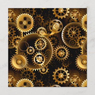 Naadloze Steampunk messing tandwielen Programmakaart