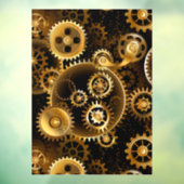 Naadloze Steampunk messing tandwielen Raamsticker (Vel 3)