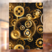 Naadloze Steampunk messing tandwielen Raamsticker (Vel 2)
