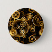 Naadloze Steampunk Messing Tandwielen Ronde Button 5,7 Cm (Voorkant)