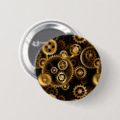 Naadloze Steampunk Messing Tandwielen Ronde Button 5,7 Cm (Voorkant /achterkant)