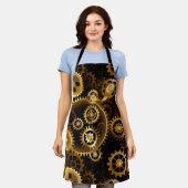 Naadloze Steampunk Messing Tandwielen Schort (Gedragen)