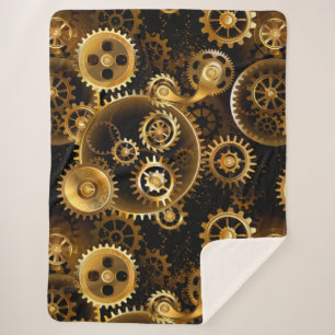 Naadloze Steampunk Messing Tandwielen Sherpa Deken