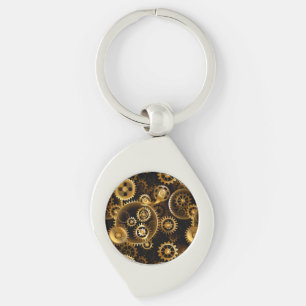 Naadloze Steampunk Messing Tandwielen Sleutelhanger