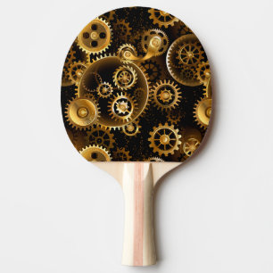 Naadloze Steampunk messing tandwielen Tafeltennisbatje