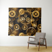 Naadloze Steampunk messing tandwielen Wandkleed (In Situ (horizontaal))